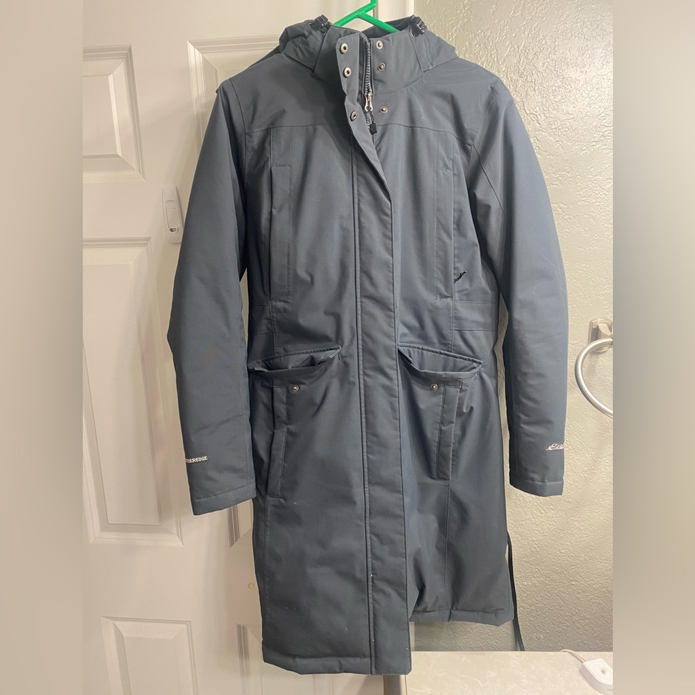 Eddie Bauer grey down winter jacket